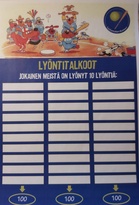 Lyöntitalkoissa lyödään aina kerralla 10 lyöntiä, jonka jälkeen nimi listaan. Tavoitteena on saada 1000 lyöntiä tällä kertaa parin tunnin aikana.