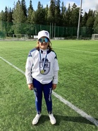 Elsa Hynnä pääsi pelaamaan Lännen paidassa Tampereella Tenavaleirin pelisarjassa.