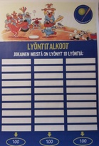 Lyöntitalkoissa lyödään aina kerralla 10 lyöntiä, jonka jälkeen nimi listaan. Tavoitteena on saada 1000 lyöntiä tällä kertaa parin tunnin aikana.