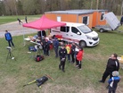 Paikalla oli myös Koppiauto ja pesisvälineiden esittelyä ja myyntiä. Kuhina tutkapaikan ja Koppiauton ympärillä oli melkoinen.